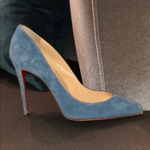 Christian Louboutin Blue Suede Pigalles Pump
